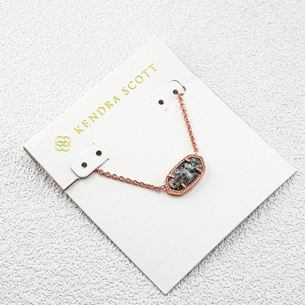 Kendra Scott Dark Black & White Natural Stone Necklace